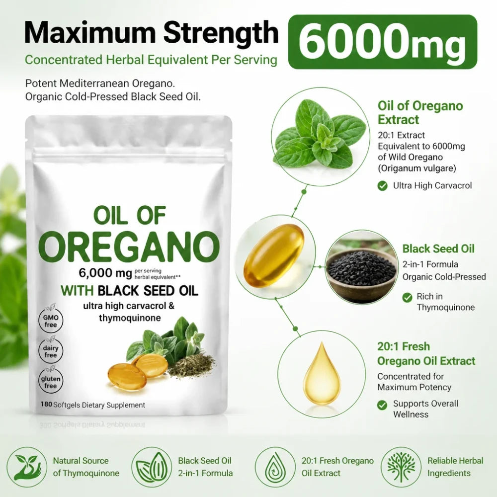 Cápsulas de Aceite de Orégano y Comino Negro
